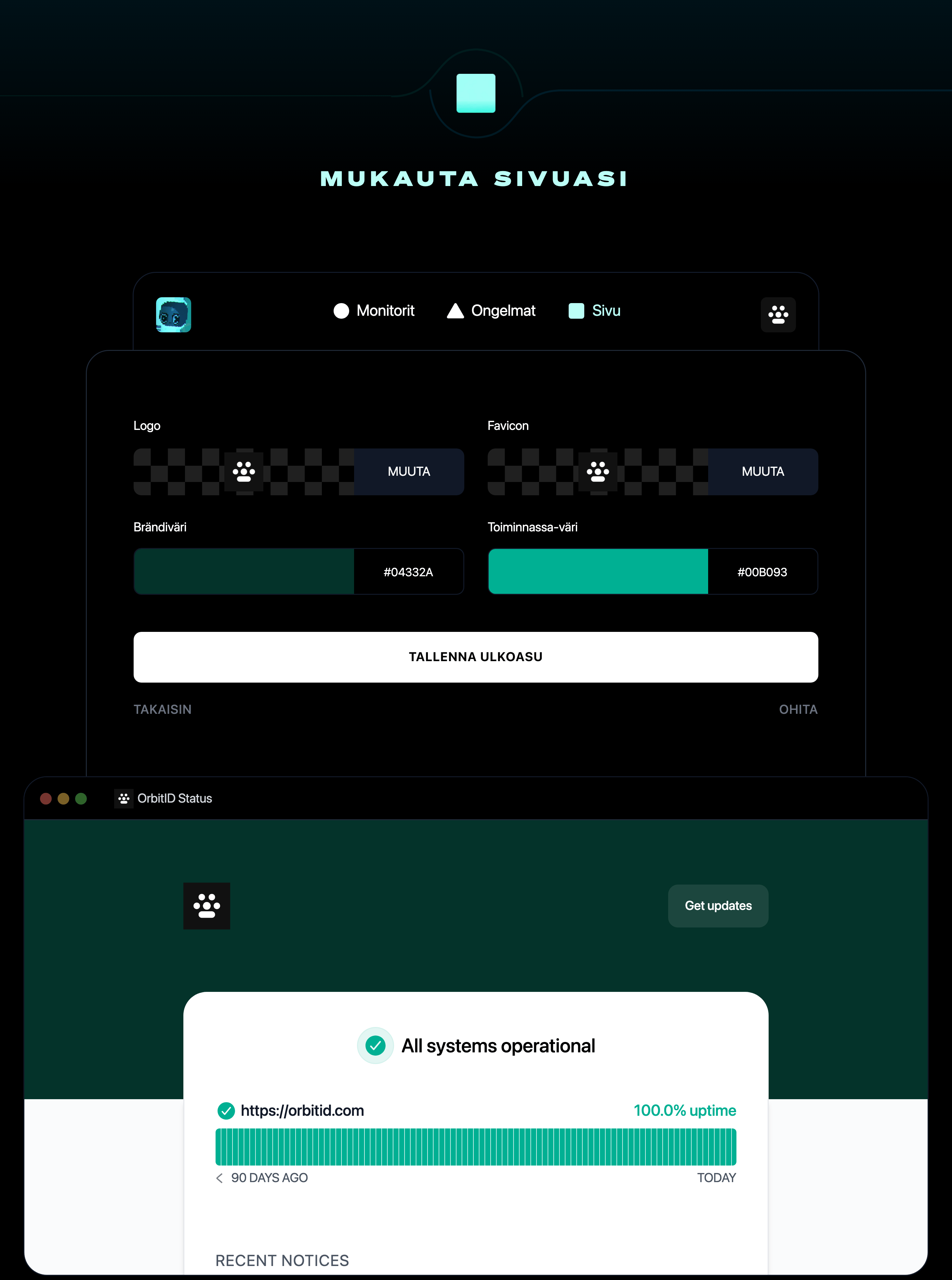 Mukauta sivuasi
