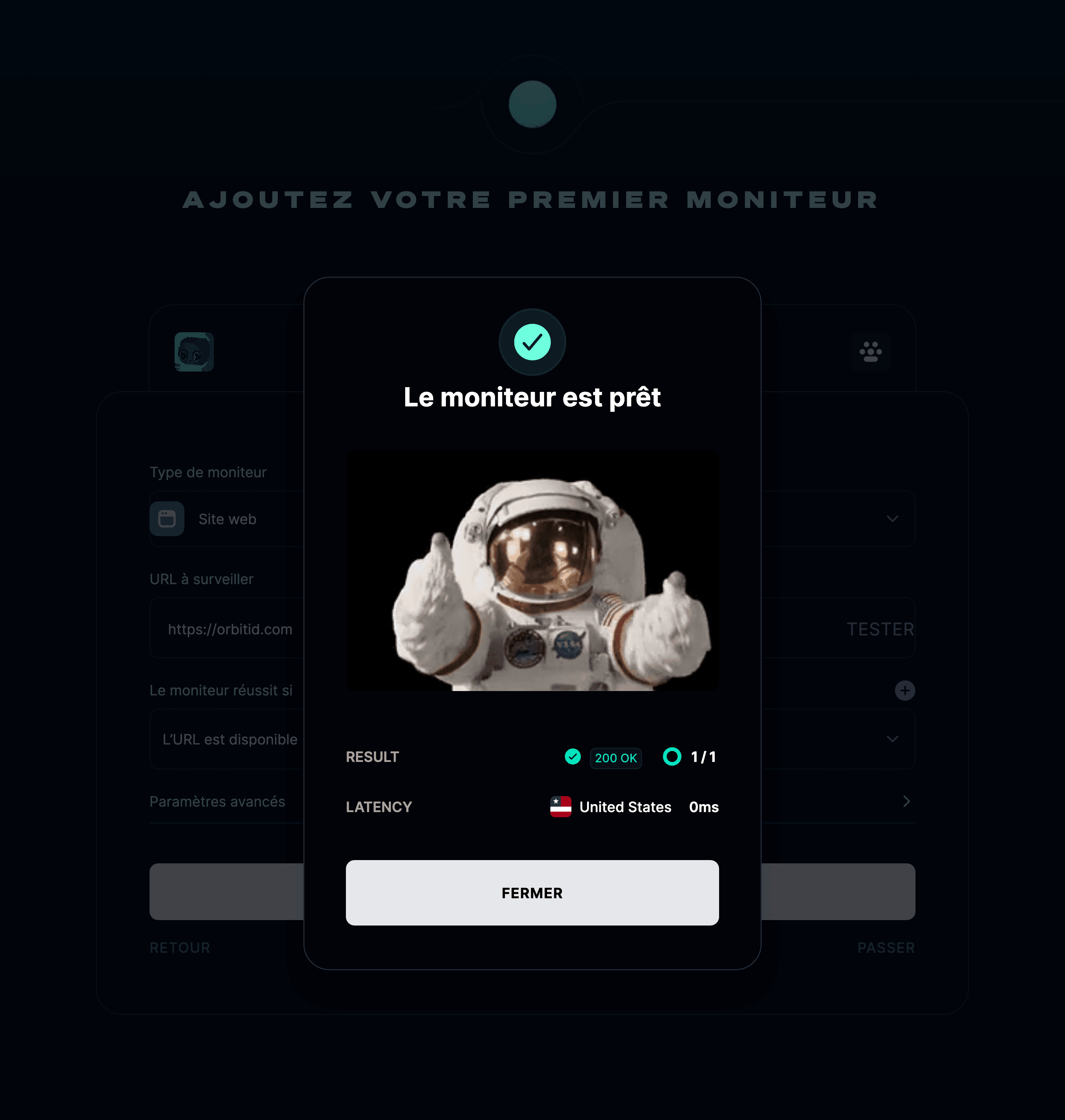Le moniteur est prêt