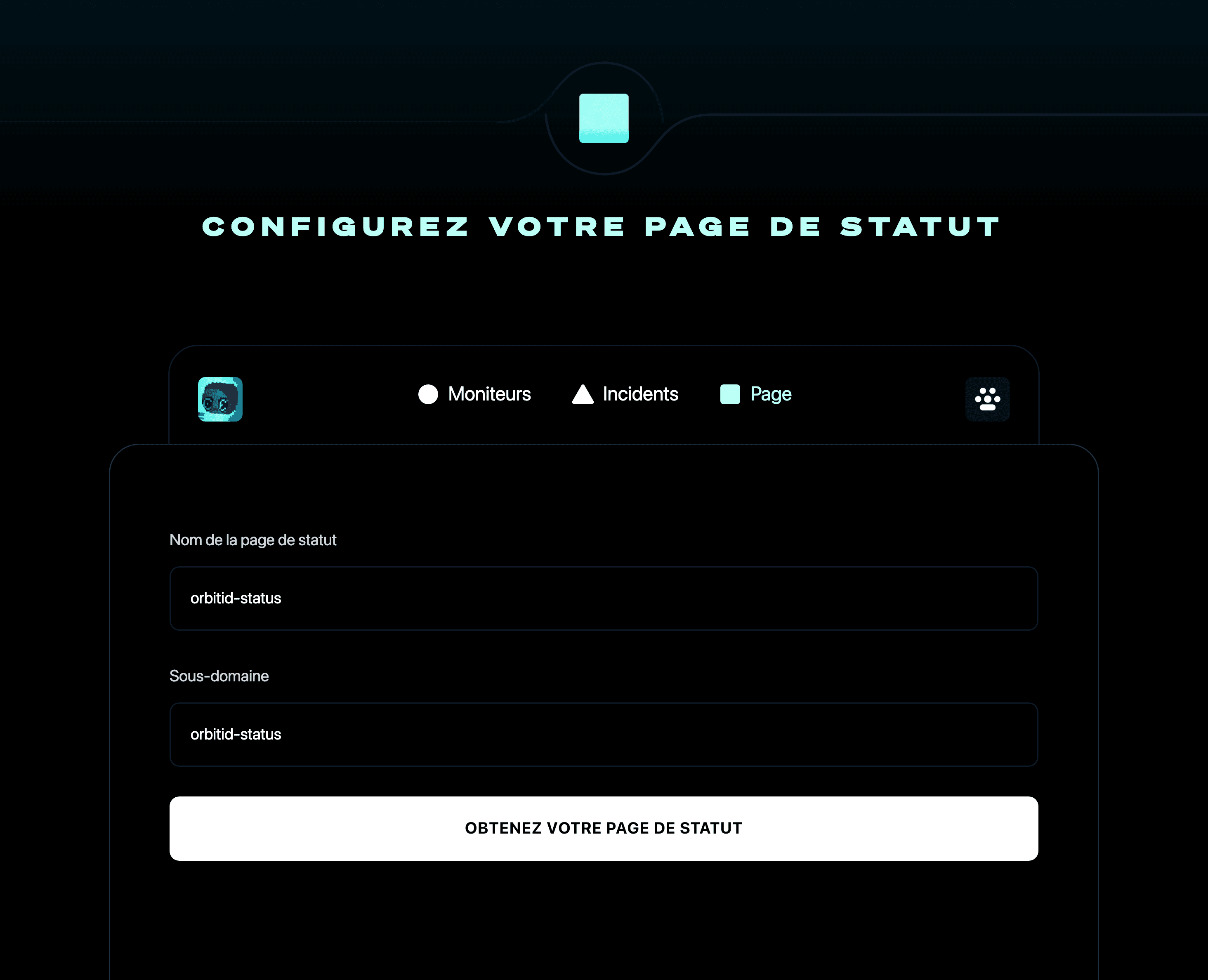 Configurez votre page de statut