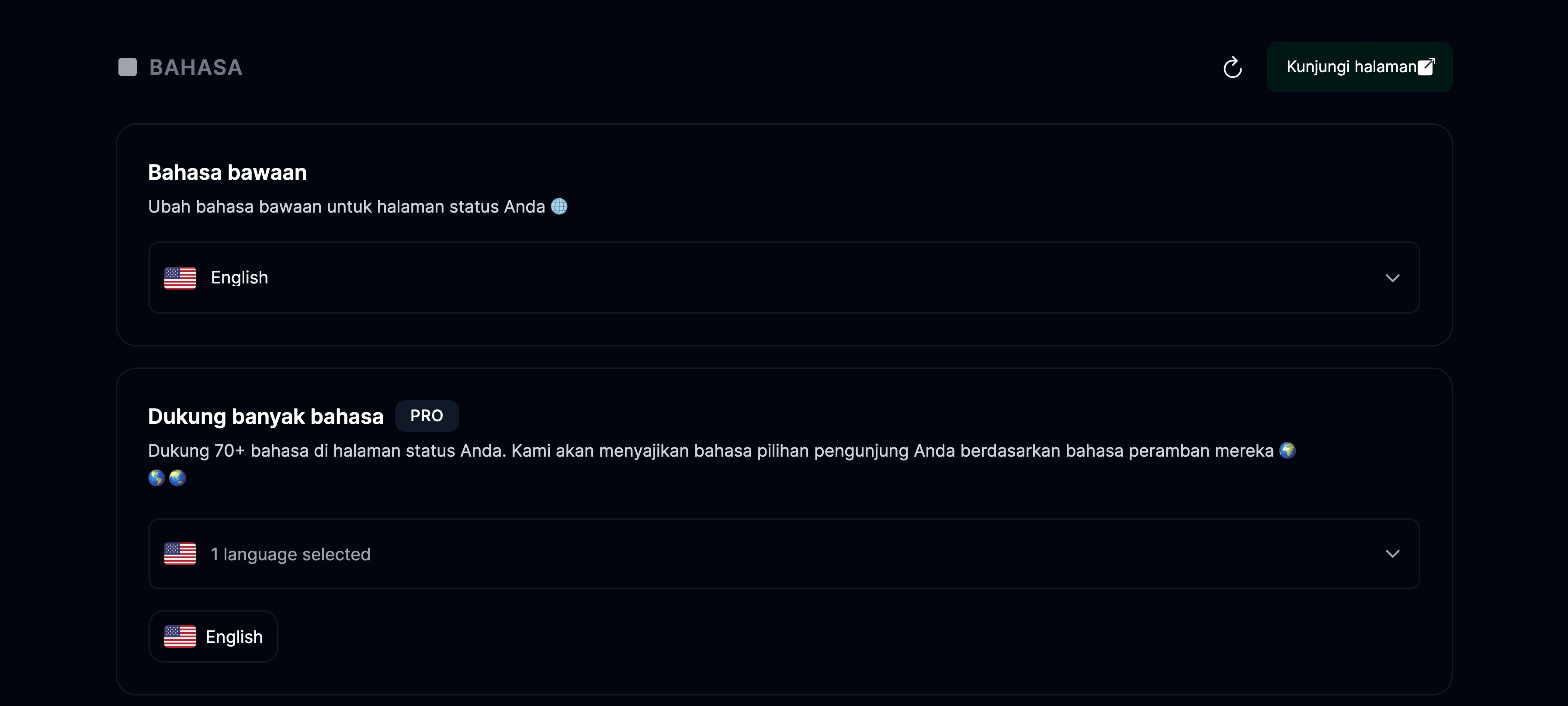 Pengaturan bahasa