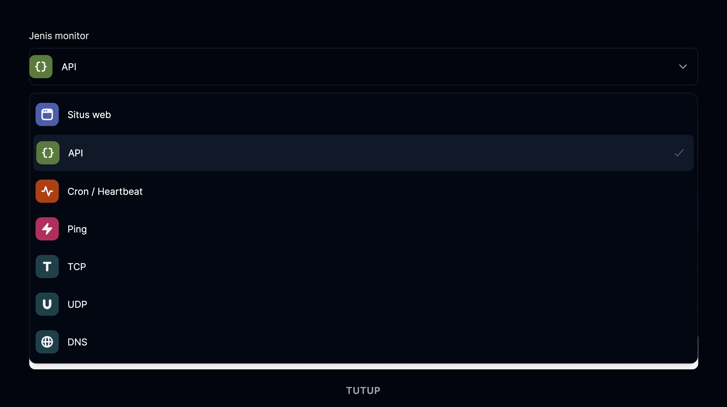 Jenis monitor API