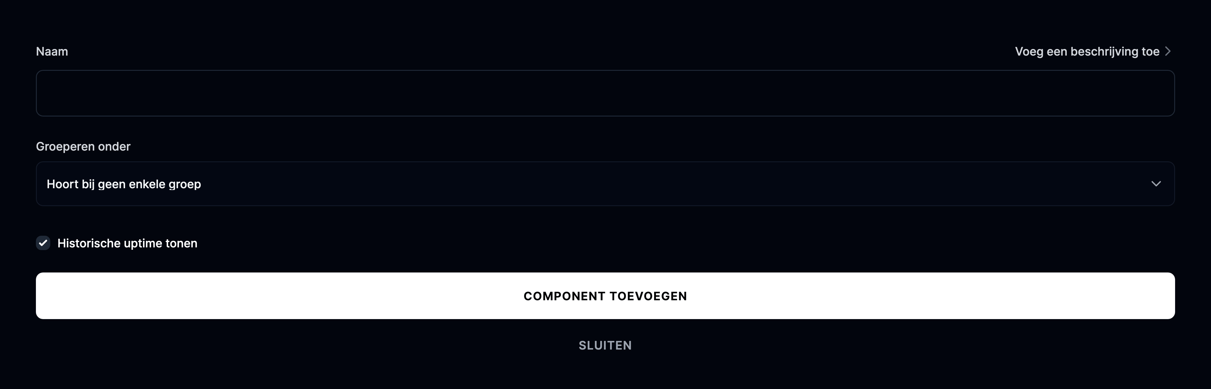 Een nieuwe component toevoegen