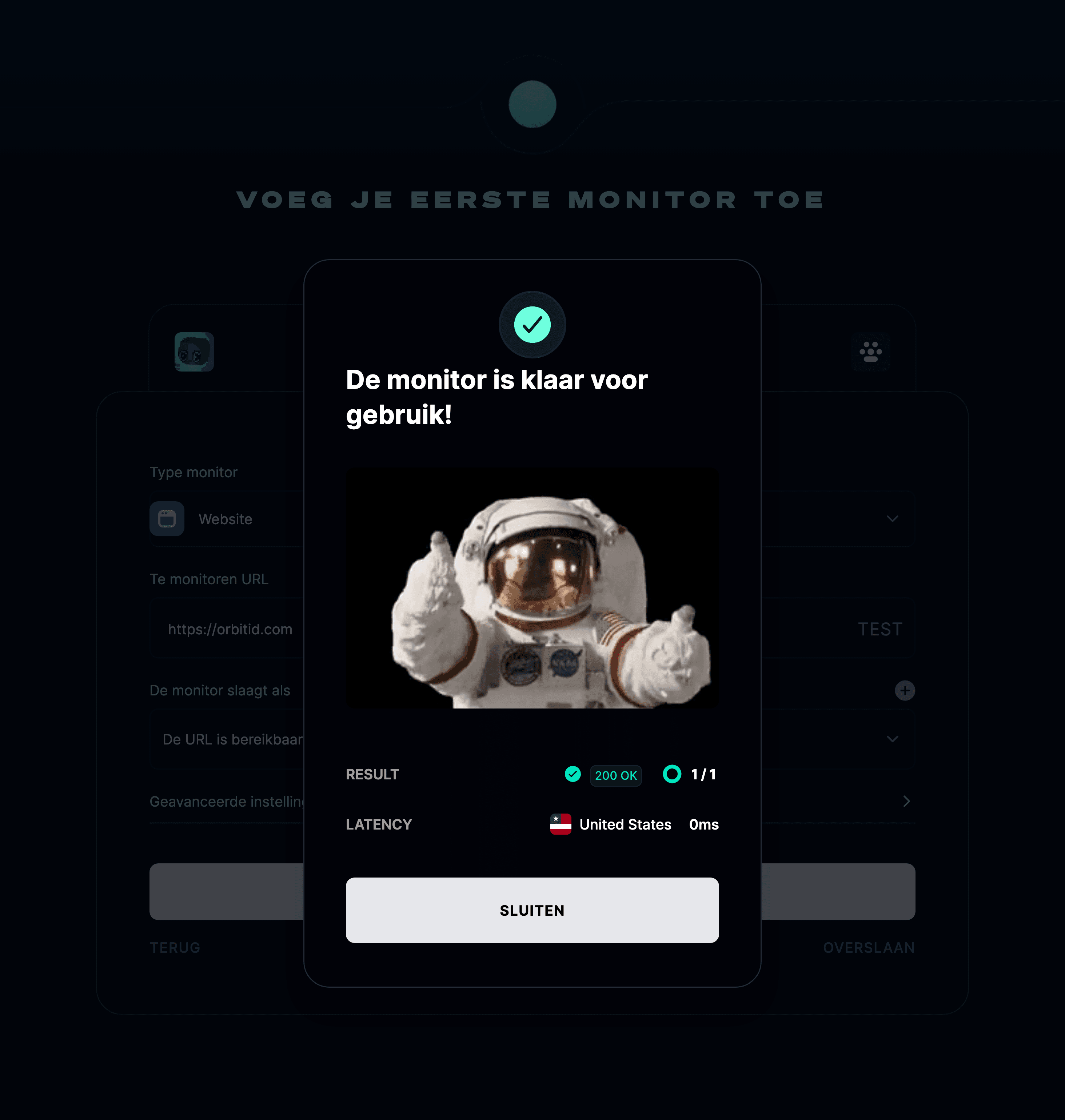 De monitor is klaar voor gebruik