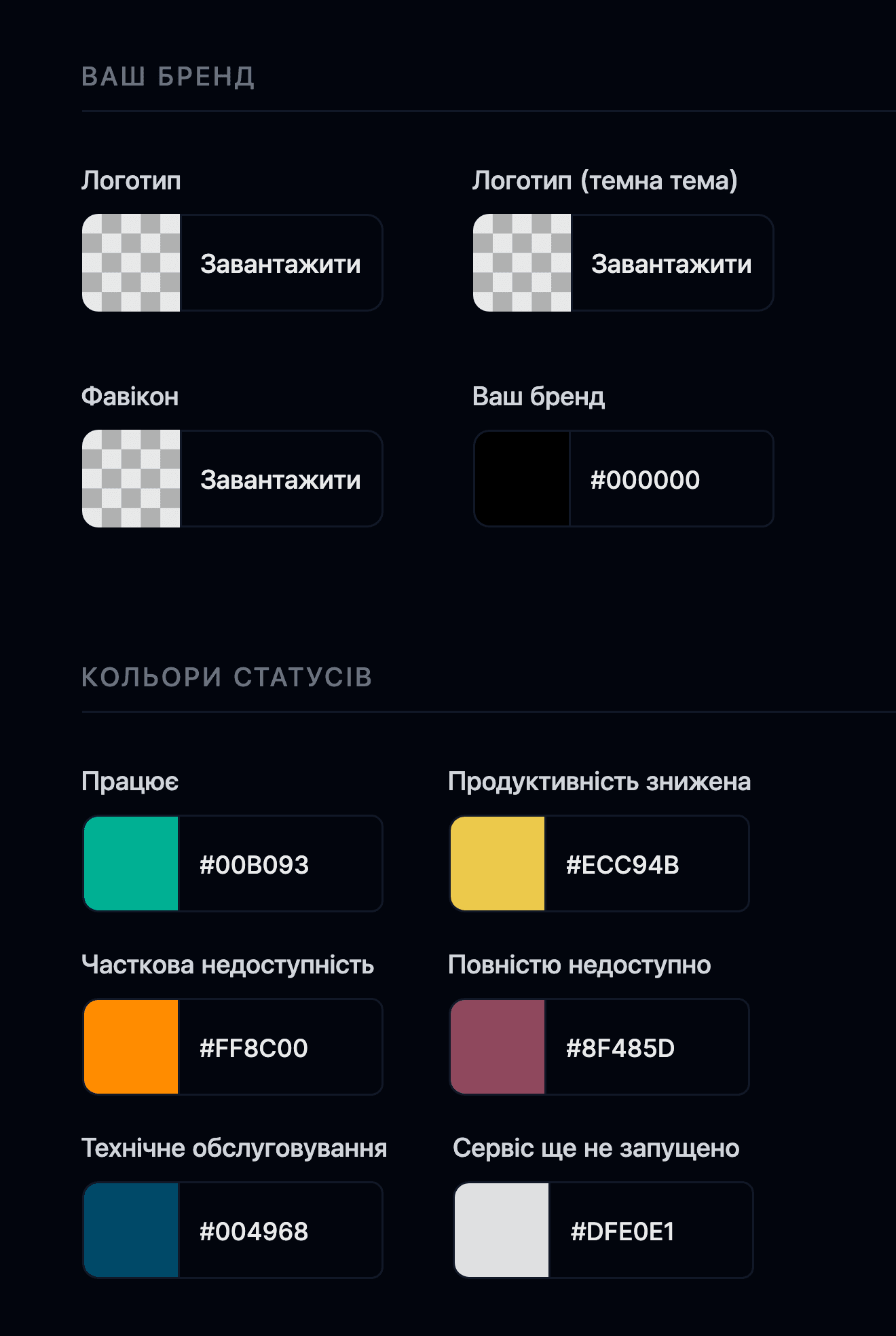 Налаштування бренду