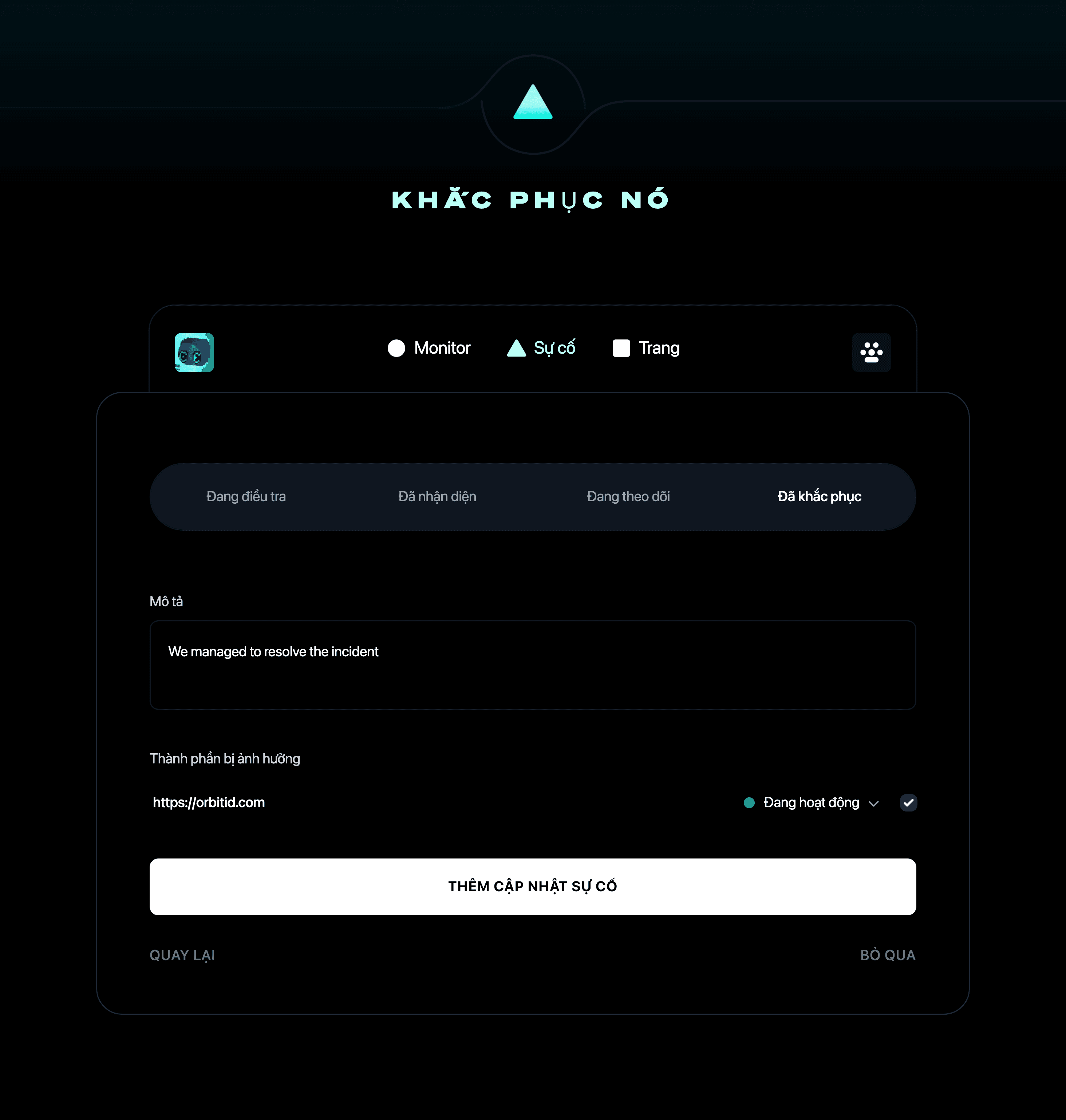 Khắc phục sự cố
