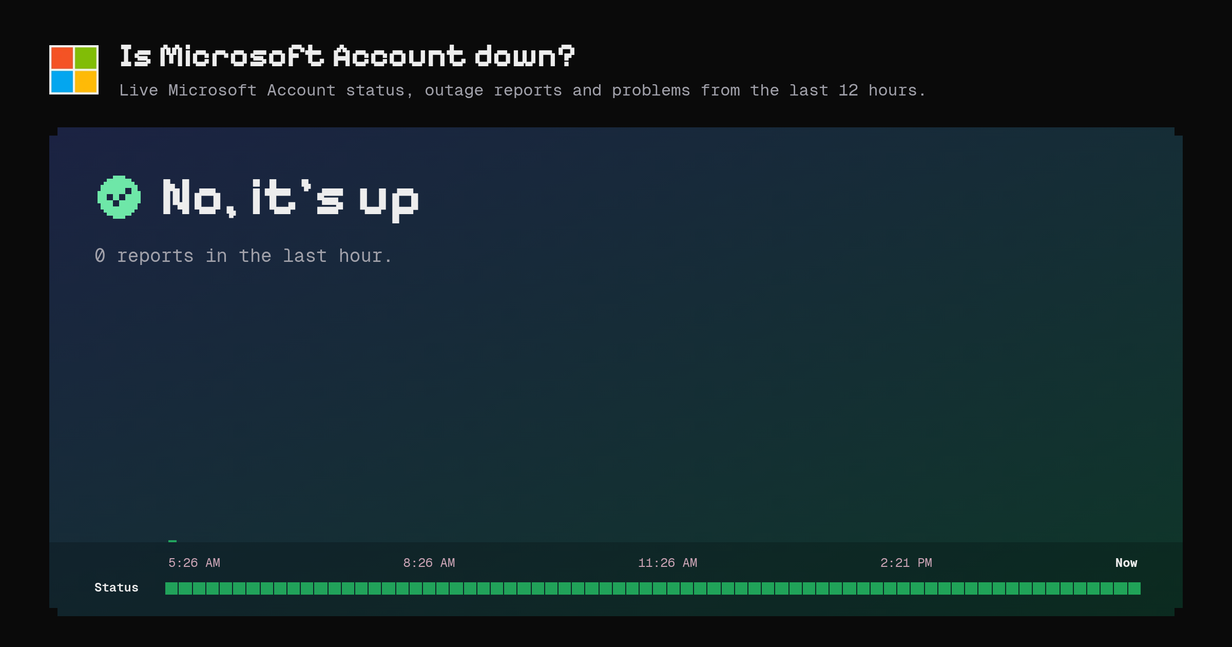 Microsoft Account가 다운되었나요? · now/account.microsoft.com – Instatus Now