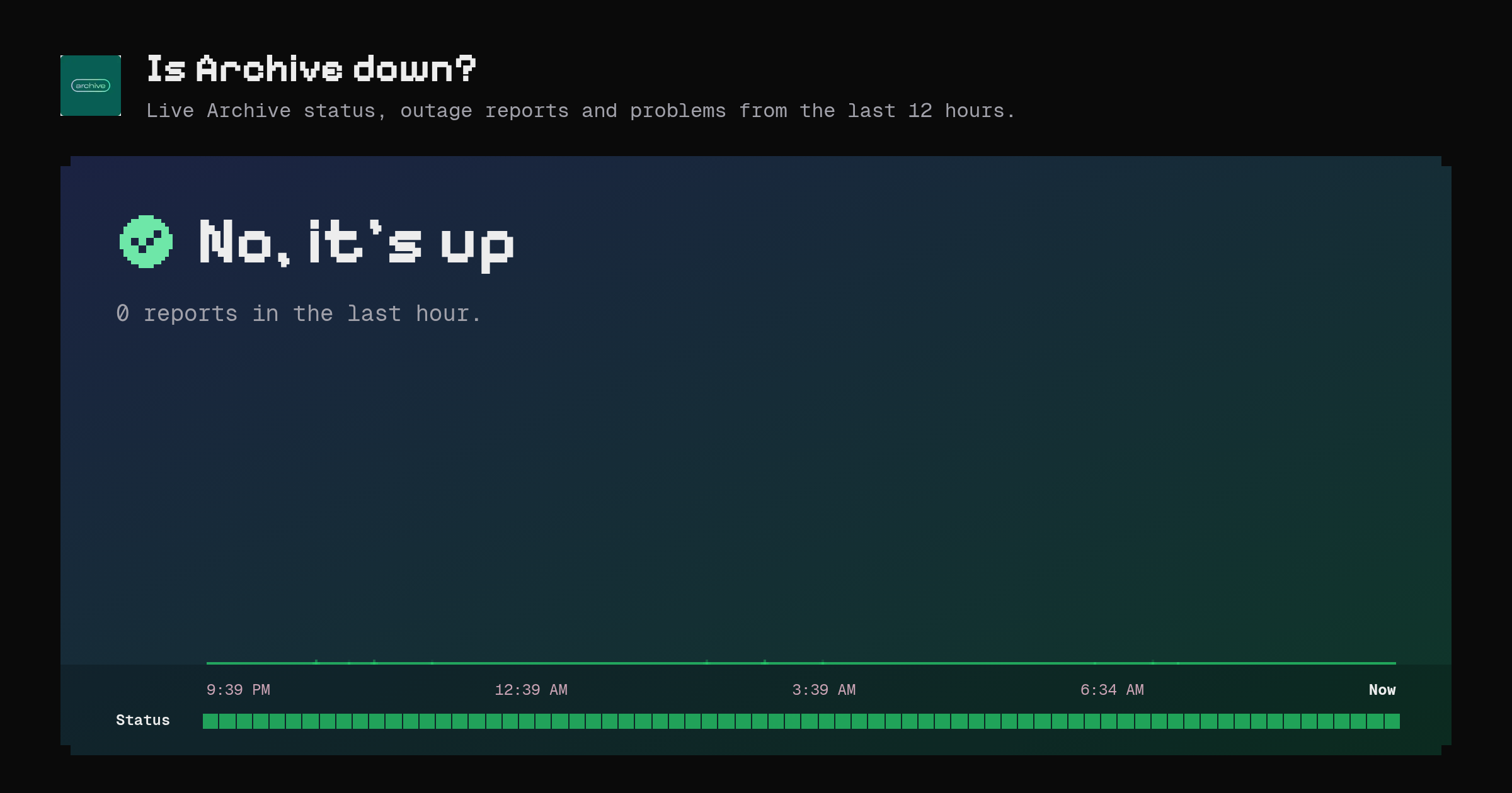 Is Archive down? Live status and outage reports