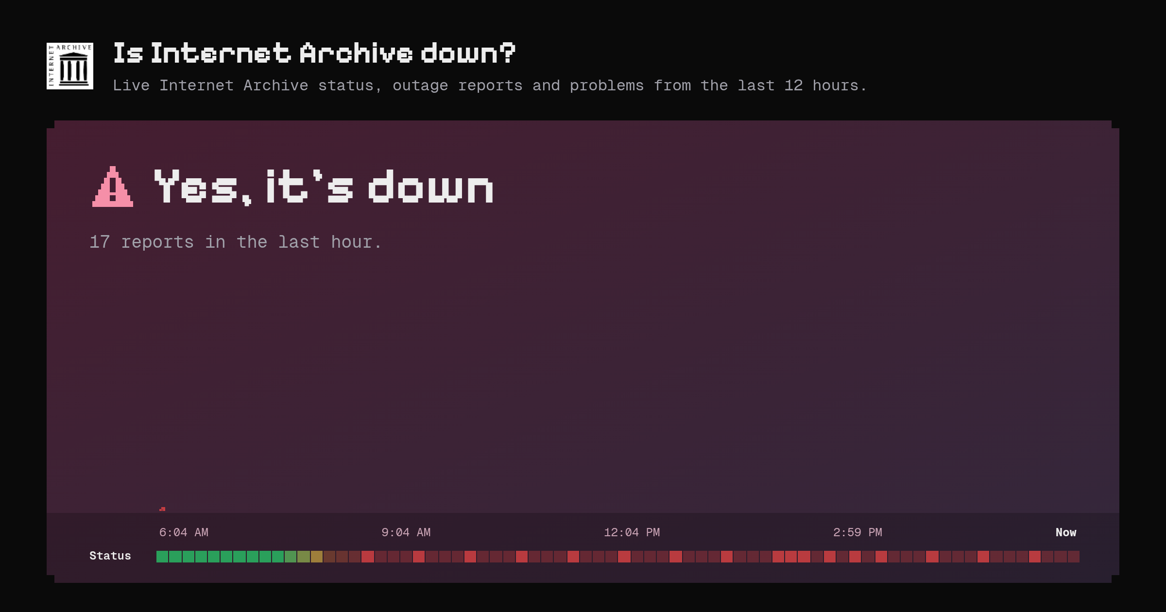 Is Internet Archive down? Live status and outage reports