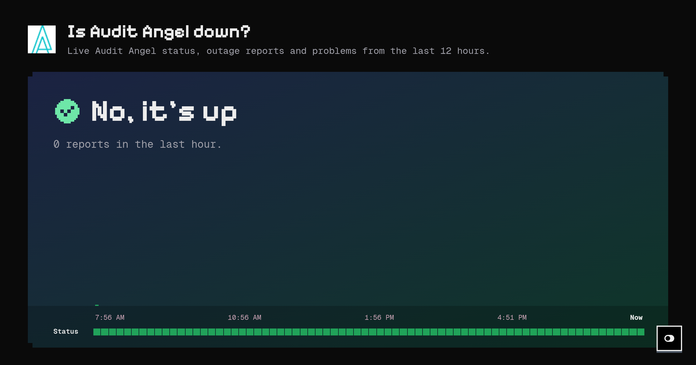 Is Audit Angel down? Live status and outage reports
