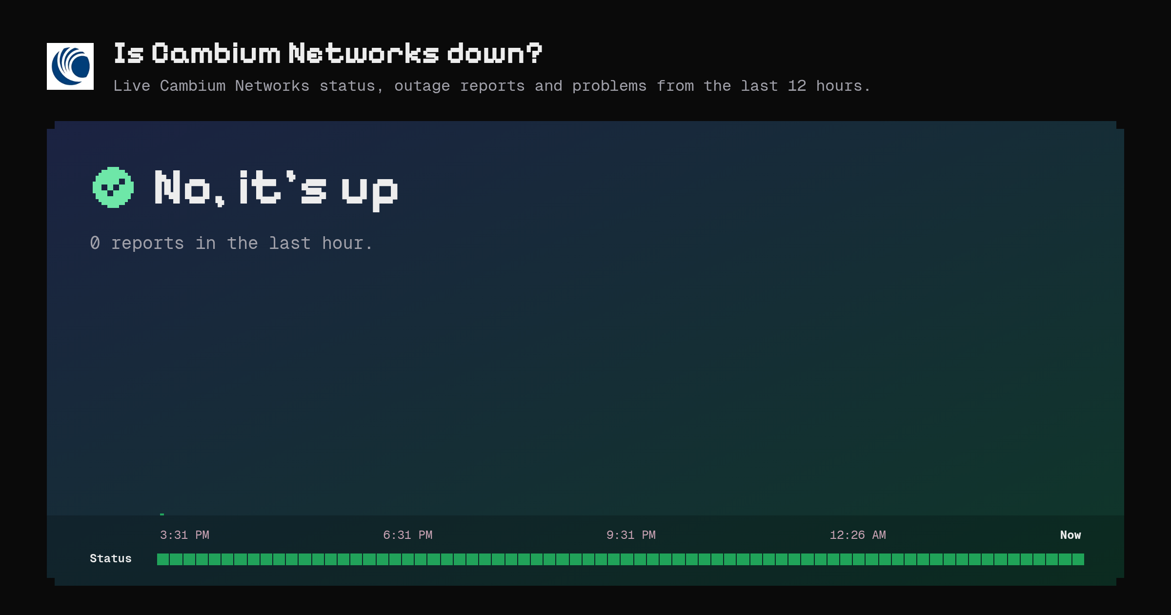 Is Cambium Networks down? Live status and outage reports