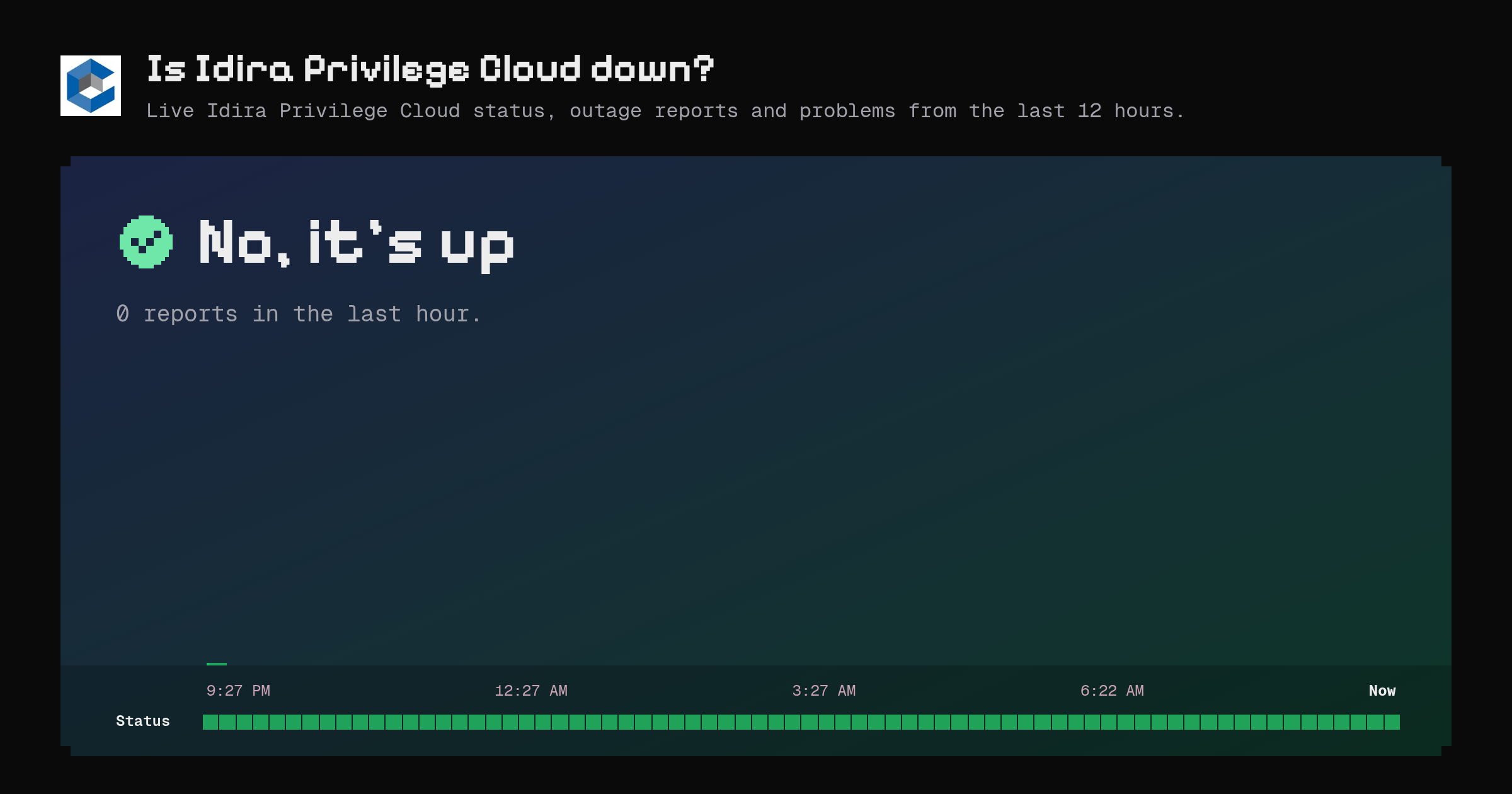 Is Idira Privilege Cloud down? Live status and outage reports