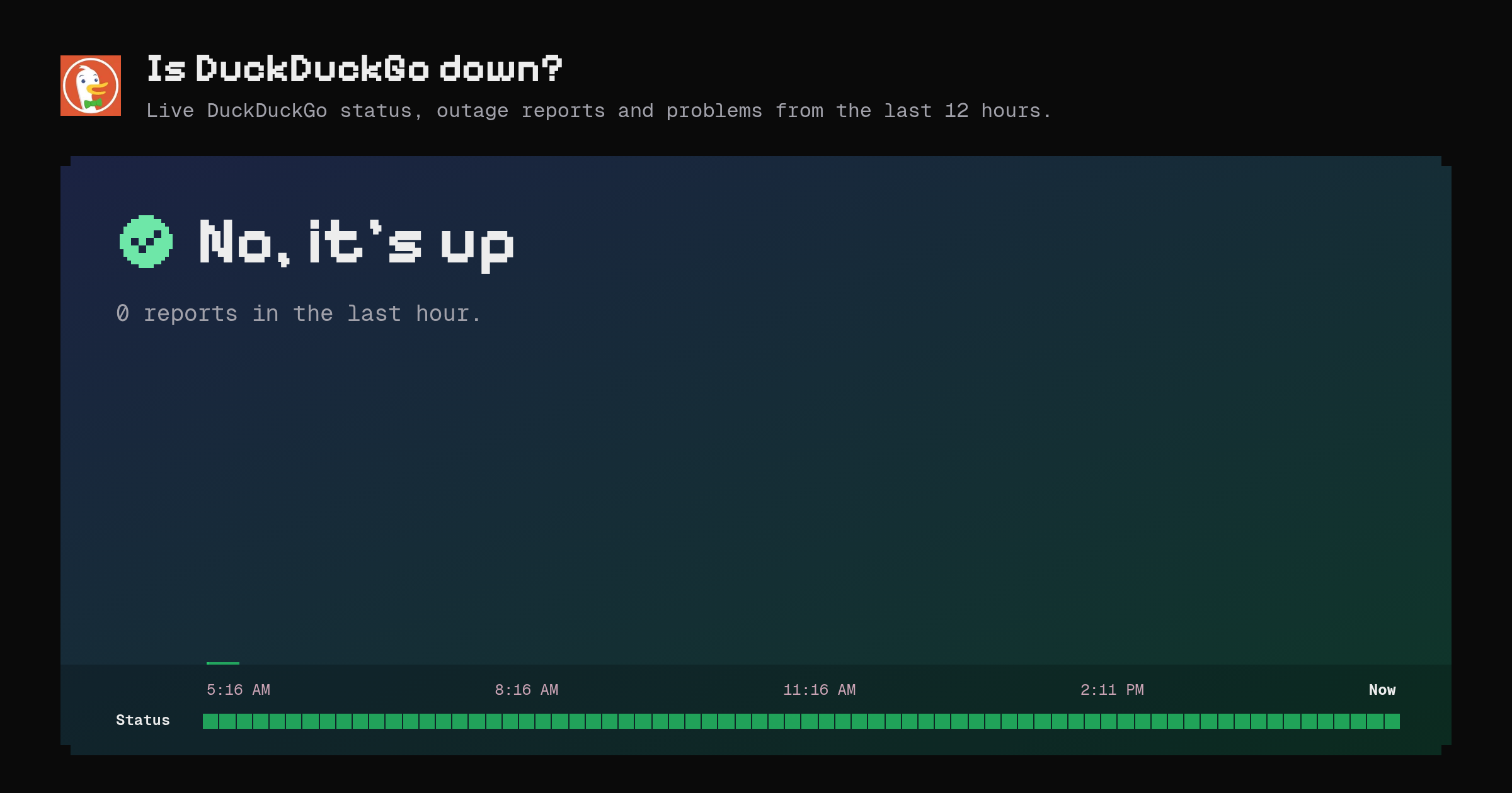 Is DuckDuckGo down? · now/duckduckgo.com – Instatus Now