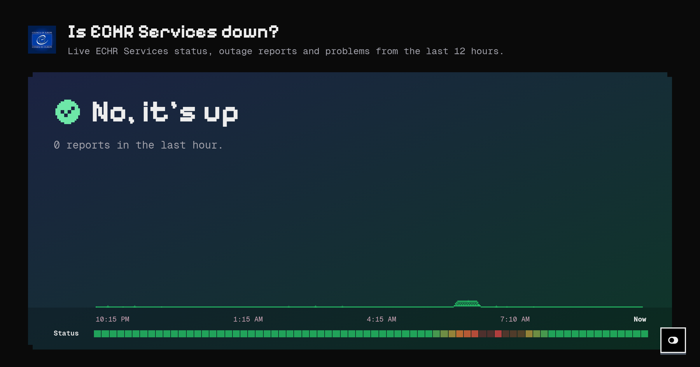 Is ECHR Services down? Live status and outage reports