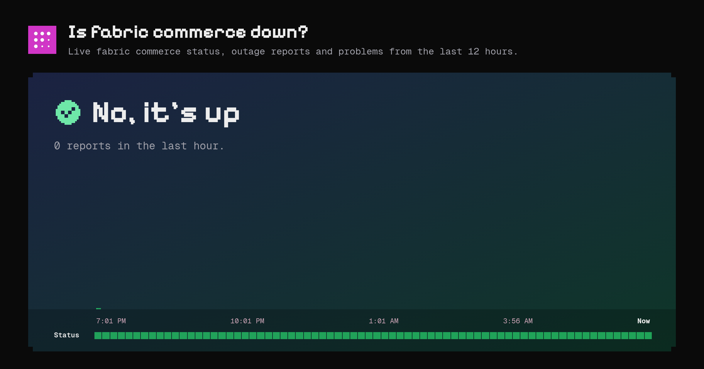 Is fabric commerce down? Live status and outage reports