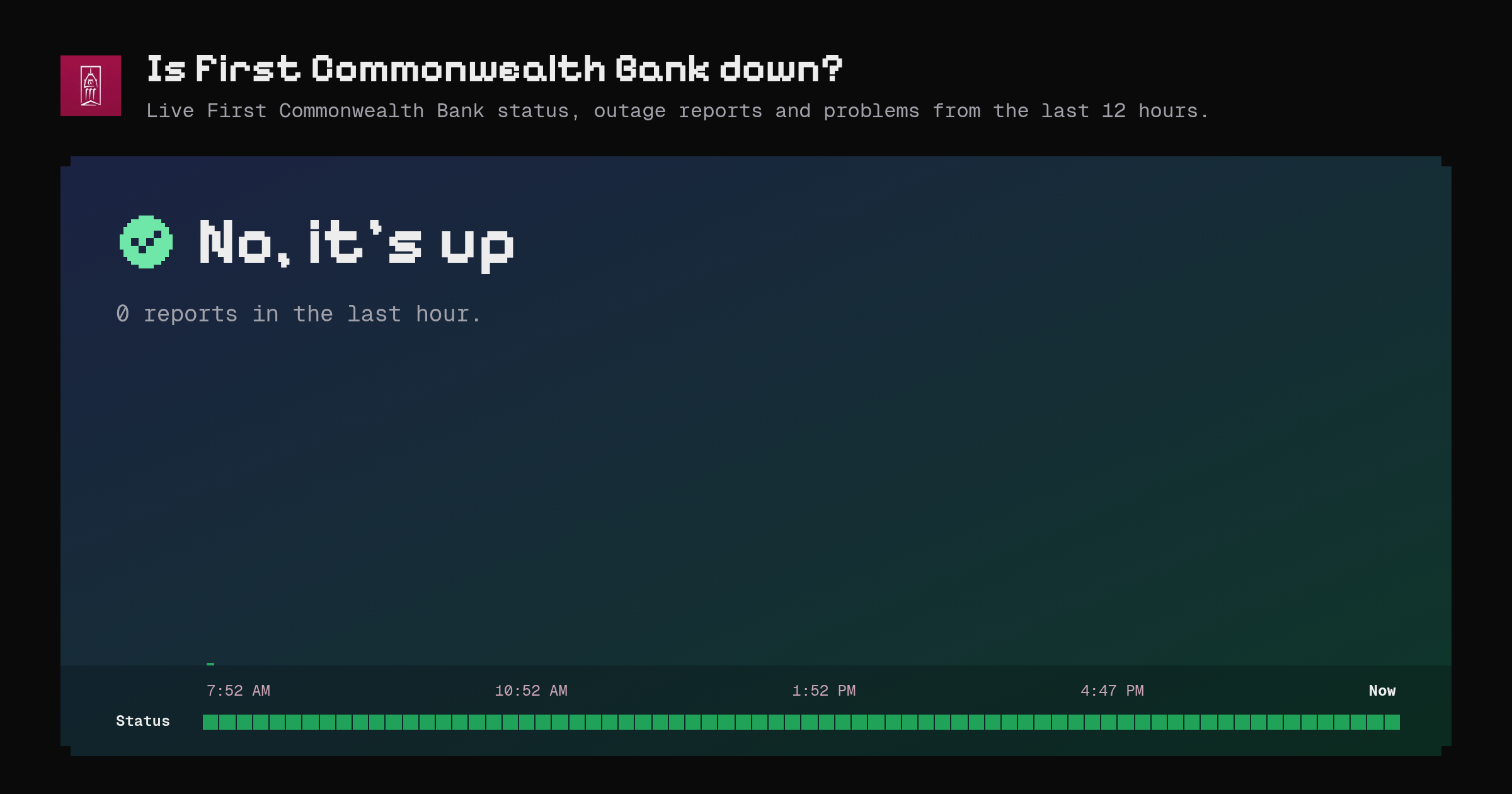 Is First Commonwealth Bank down? Live status and outage reports