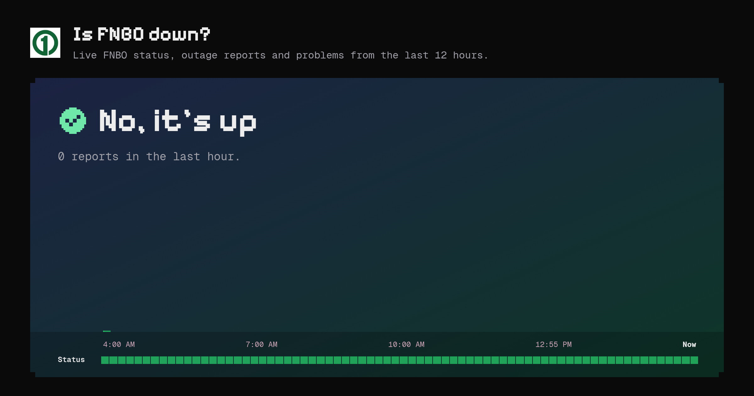 Is FNBO down? · now/fnbo.com – Instatus Now