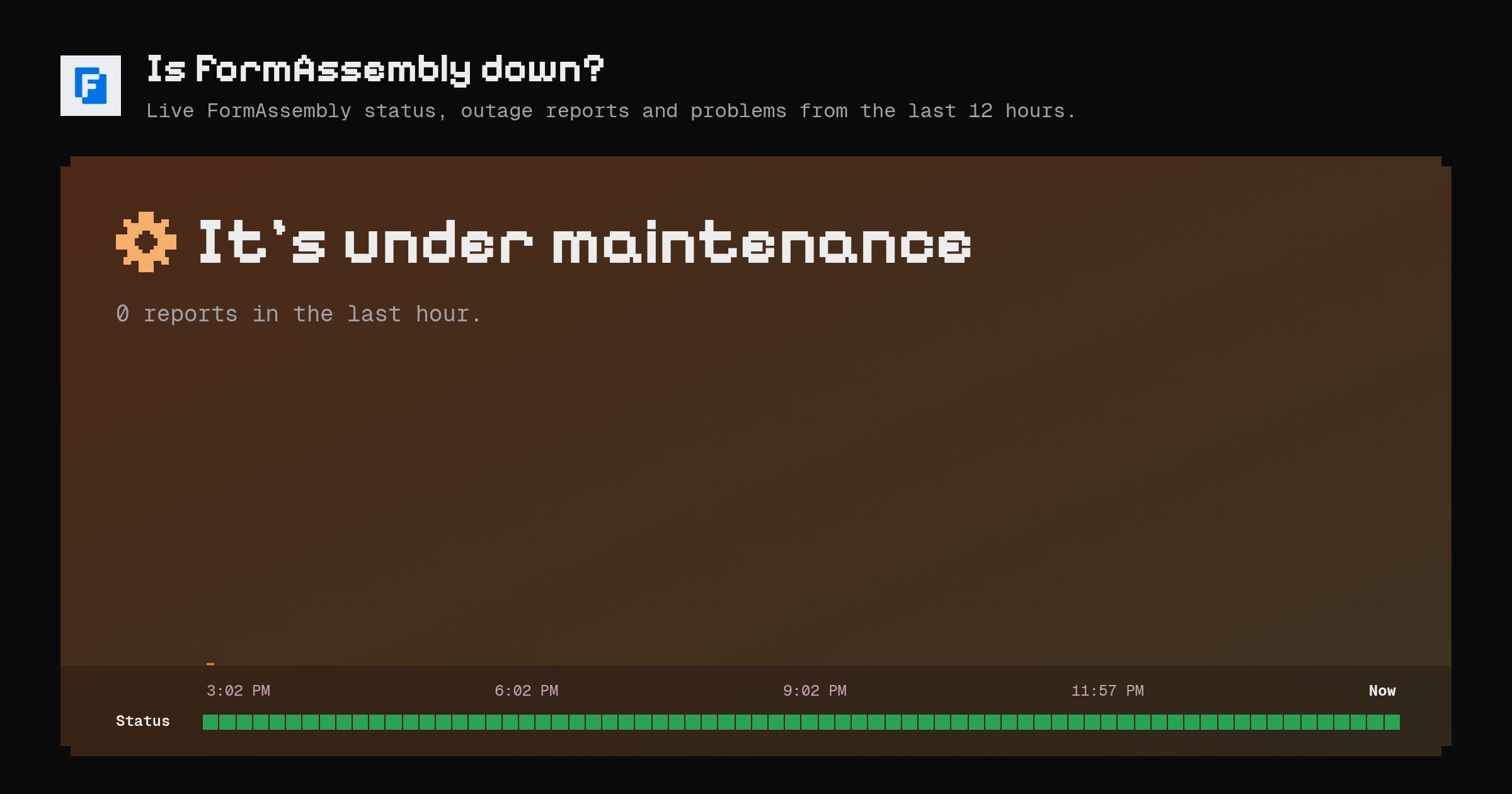 Is FormAssembly down? Live status and outage reports