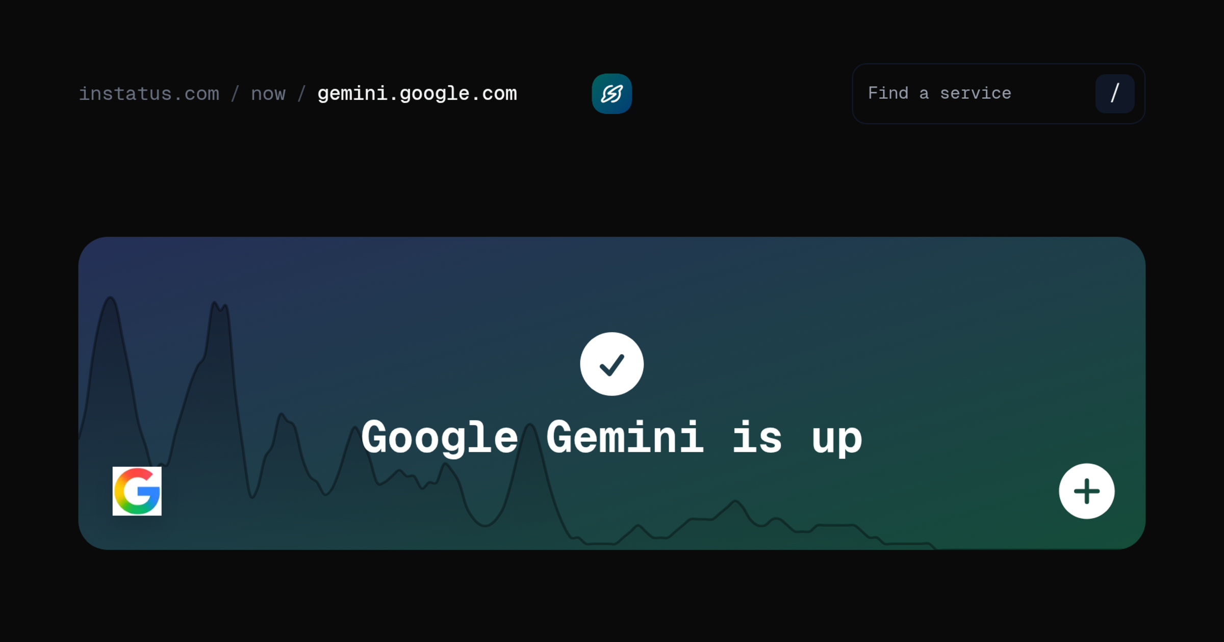 ¿Está caído Google Gemini? · now/gemini.google.com – Instatus Now