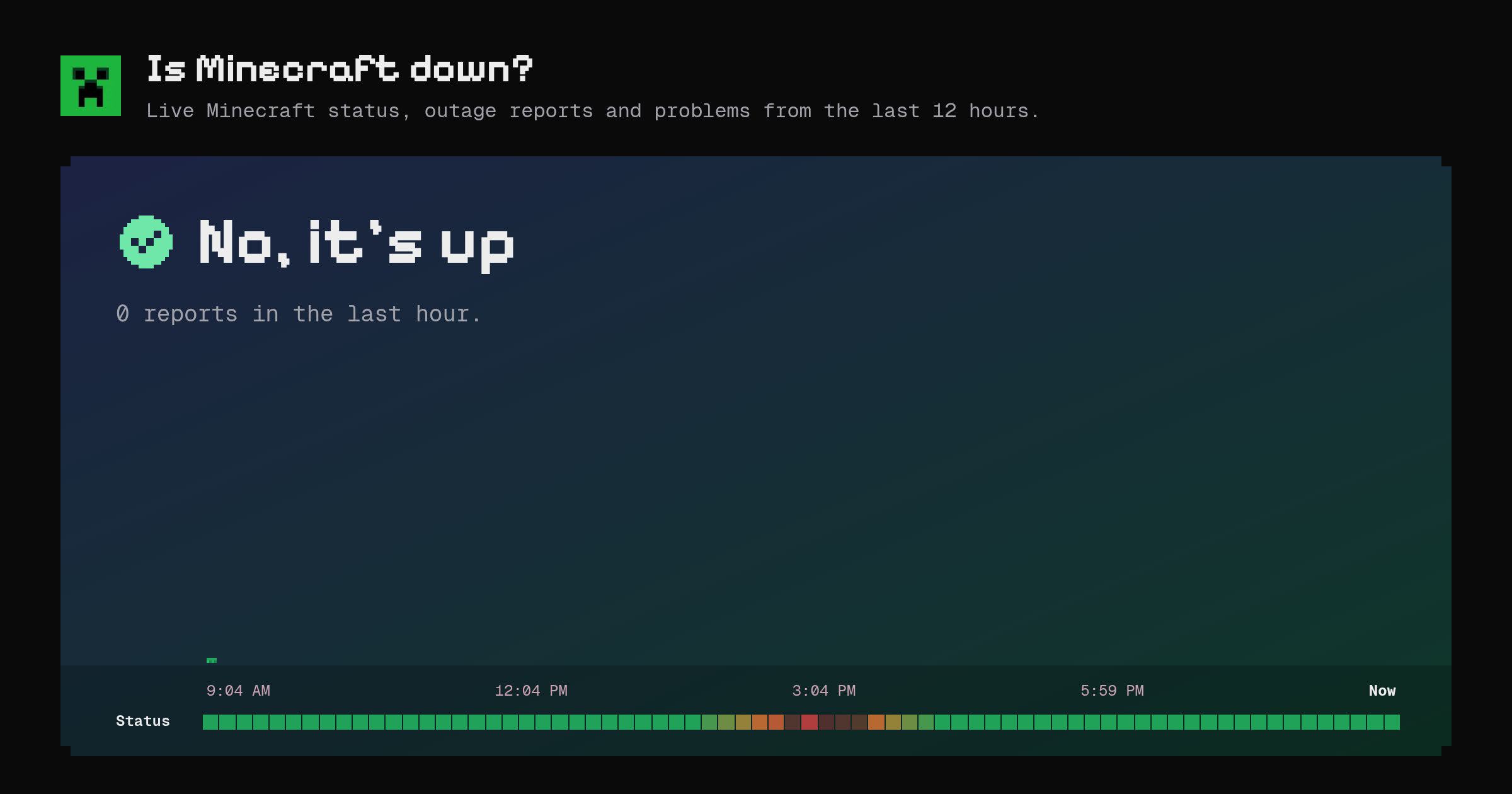 Is Minecraft down? · now/minecraft.net – Instatus Now