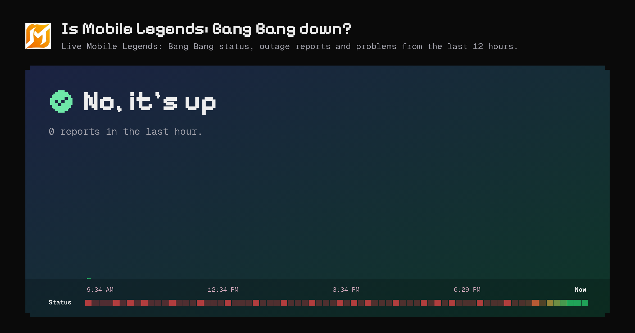 Is Mobile Legends: Bang Bang down? · now/mobilelegends.com – Instatus Now