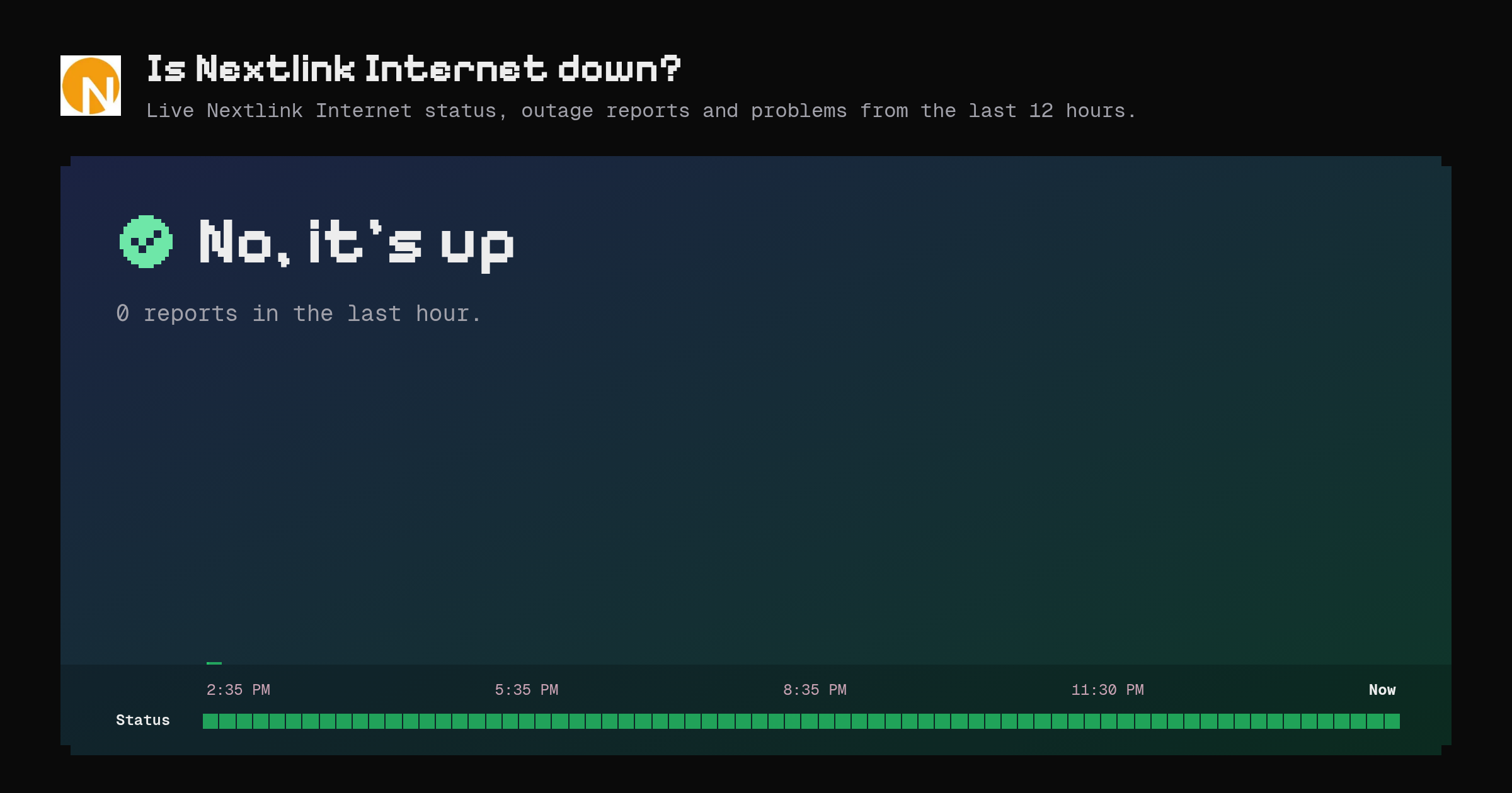 Is Nextlink Internet down? · now/nextlinkinternet.com – Instatus Now