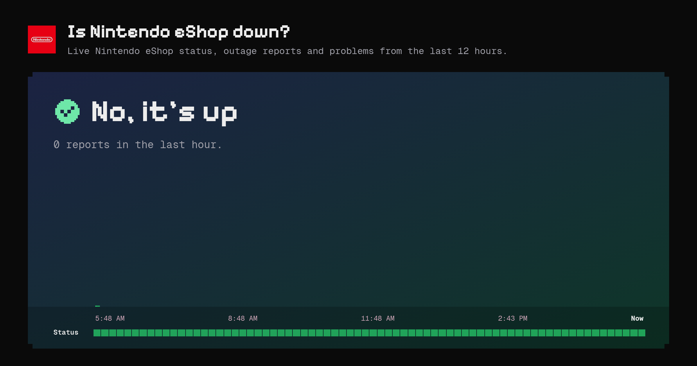 Is Nintendo eShop down? · now/nintendo.com – Instatus Now