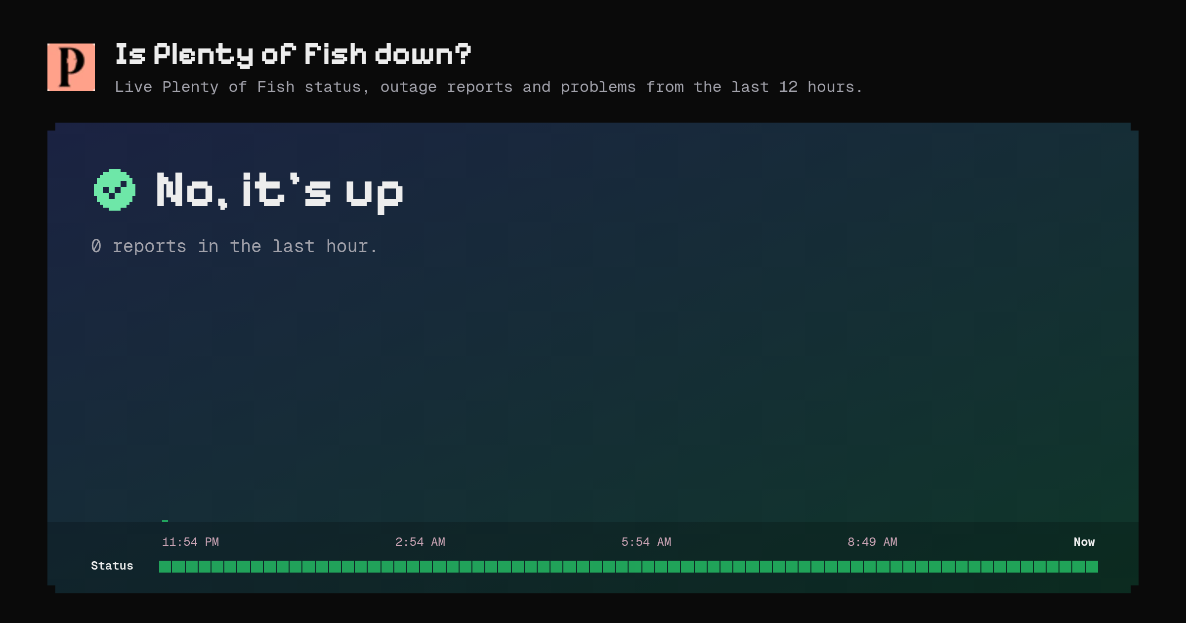 Is Plenty of Fish down? · now/pof.com – Instatus Now