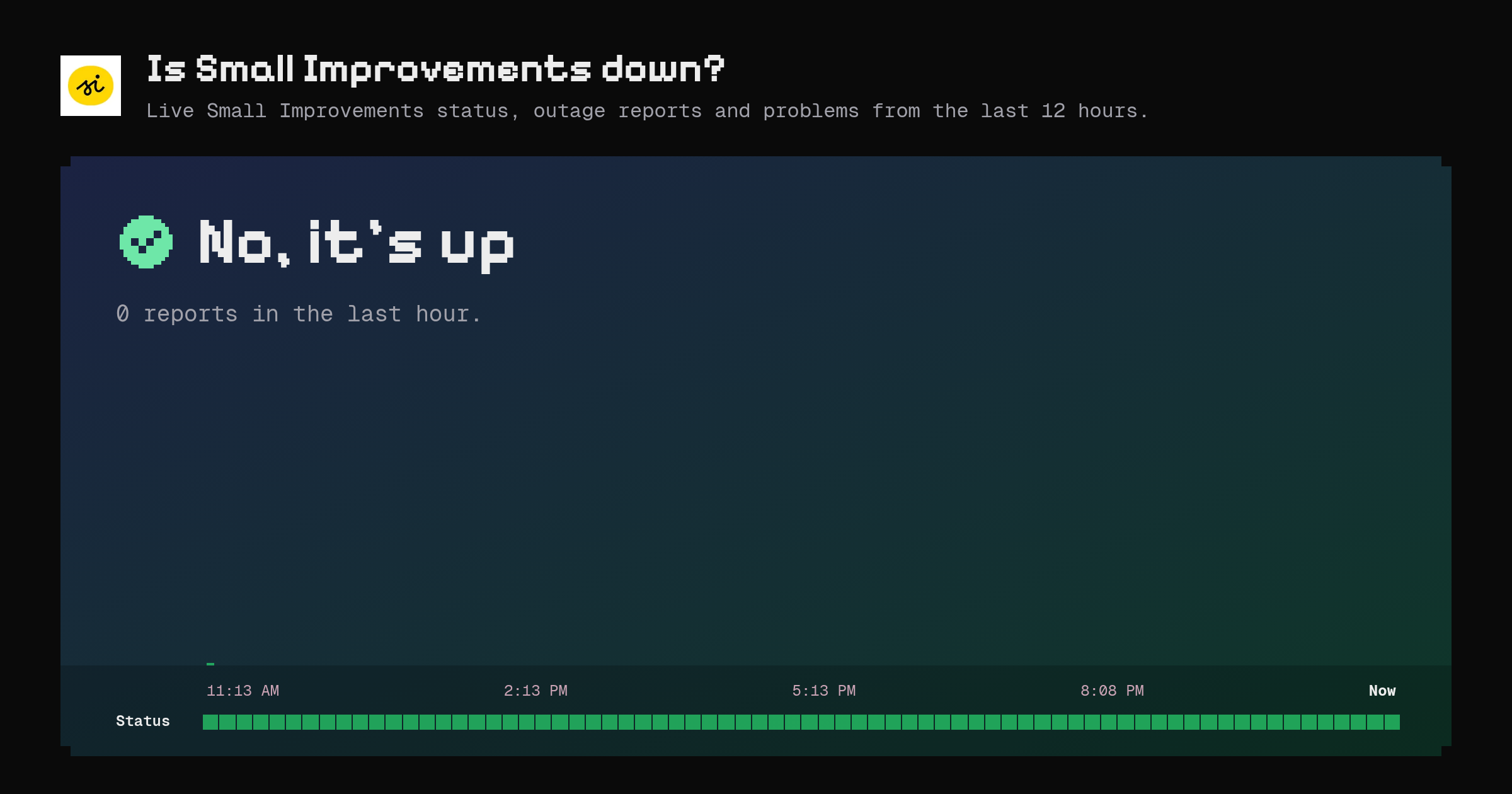 Is Small Improvements down? Live status and outage reports