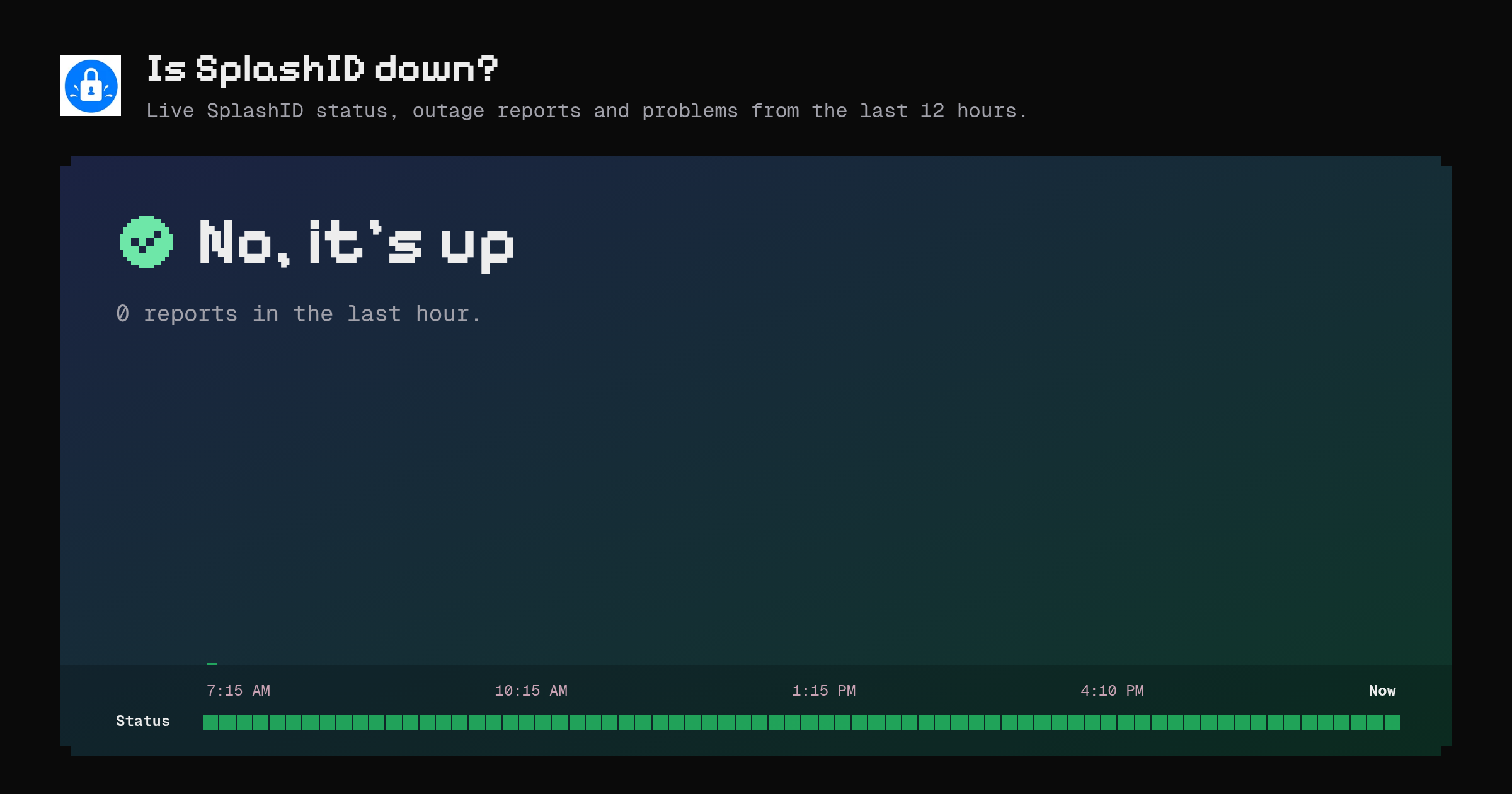 Is SplashID down? · now/splashid.com – Instatus Now