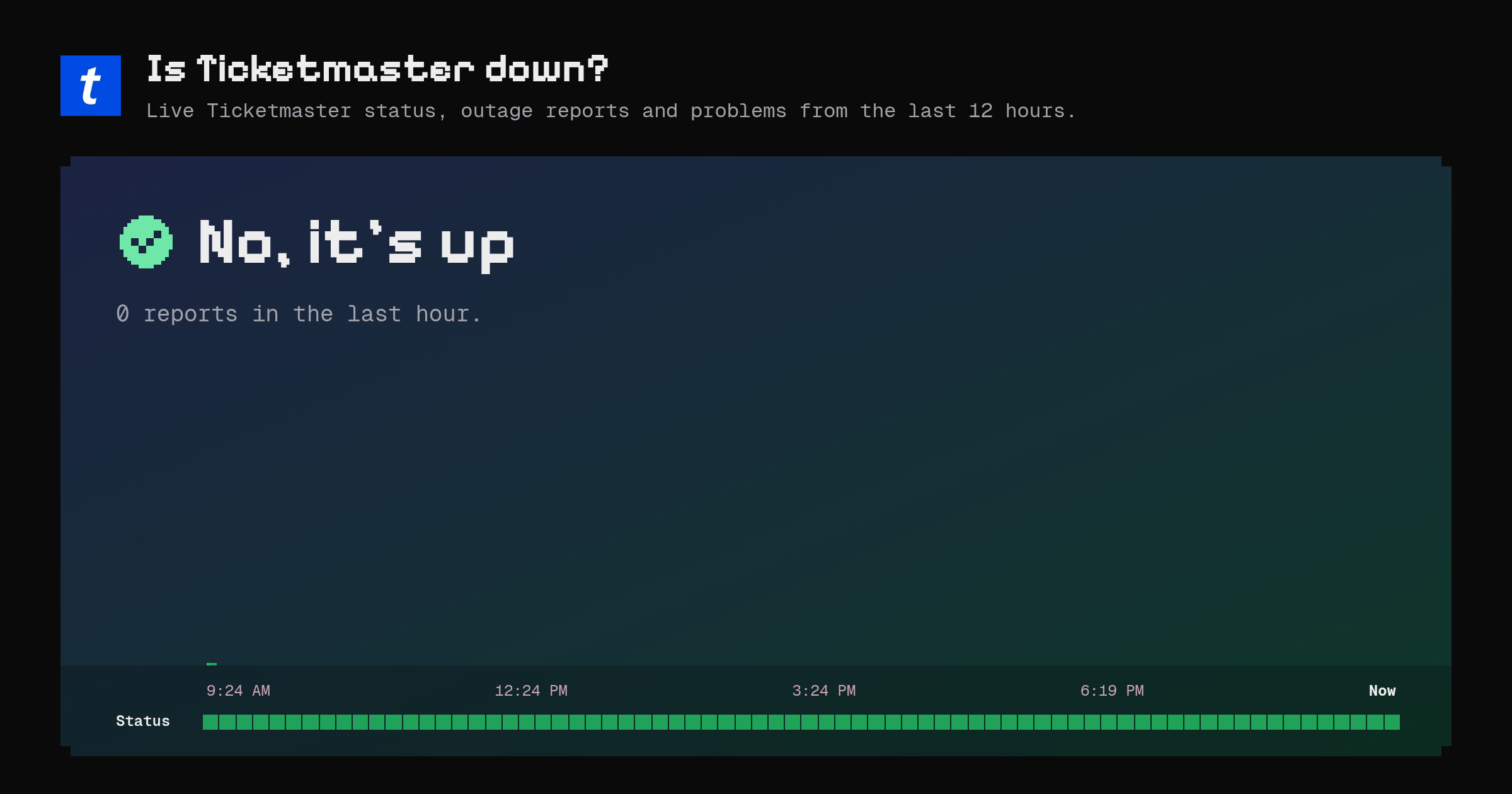 Is Ticketmaster down? · now/ticketmaster.com – Instatus Now
