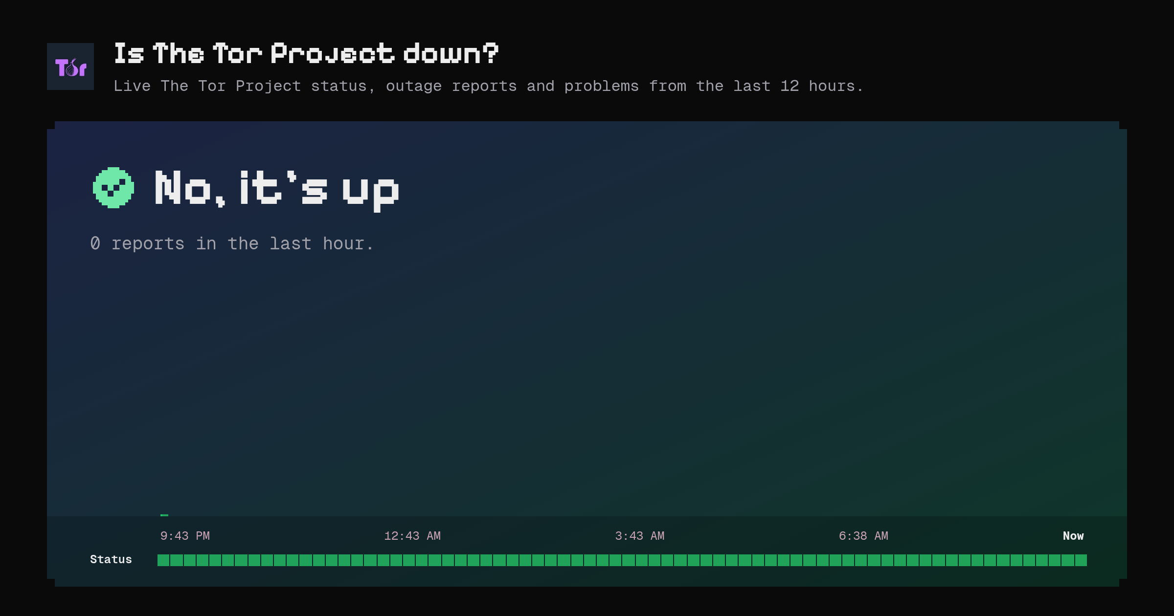 Is The Tor Project down? Live status and outage reports