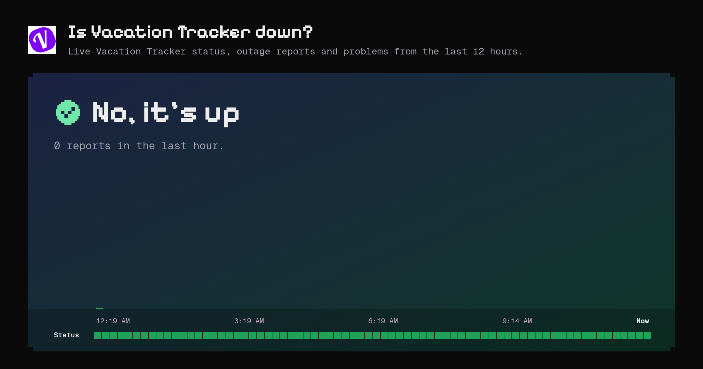 Is Vacation Tracker down? Live status and outage reports